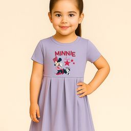 YK Disney Girls Minnie Mouse Printed Cotton Fit & Flare Dress-image-102