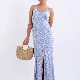 Stylecast X Hersheinbox Front Slit Floral Print Empire Maxi Dress-picture-9