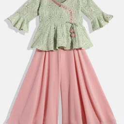 Ethnovog Girls Green Made To Measure Top with Palazzos-image-57