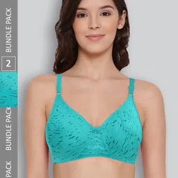 LYRA Pack Of 2 Printed Combed Cotton Seamless Moulded Encircled Bra-picture-55
