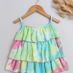 The Magic Wand Girls Tie & Dyed Shoulder Strapped Tiered Top-picture-44