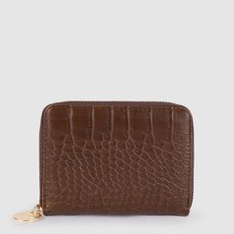 Lino Perros Women Coffee Brown Croc & Snakeskin Textured Zip Around Wallet-13