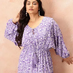 Routes by All About You Floral Print Puff Sleeve Fit & Flare Maxi Dress-image-50