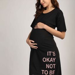 Duchess Women Loose Fit Maternity Mom T-Shirt Nightdress-image-36