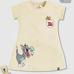 YK X Minute Mirth Girls Pure Cotton Printed A-Line Dress-image-77