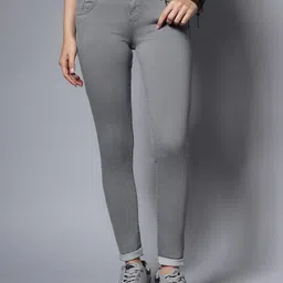 High Star Women Grey Slim Fit Mid-Rise Clean Look Stretchable Jeans-image-87