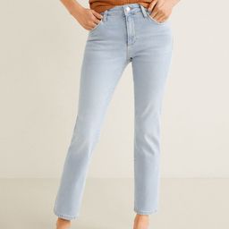 MANGO Women Blue Straight Fit Mid-Rise Clean Look Stretchable Jeans-image-48