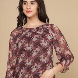 Polago Clothing Floral Printed Off-Shoulder Cotton Bardot Top-picture-49