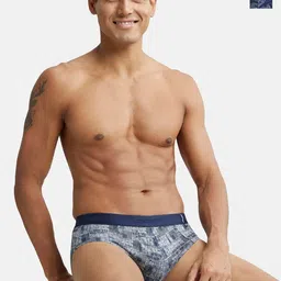 Jockey Men Pack Of 2 Navy Blue & Grey Printed Basic Briefs-image-14