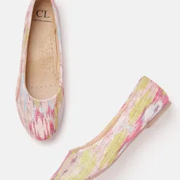 Carlton London Women Pink & Blue Abstract Print Ballerinas-43