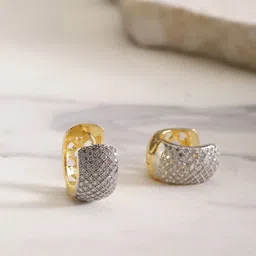 YouBella Gold-Plated Stone-Studded Circular Hoop Earrings-image-42