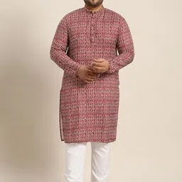 SOJANYA PLUS Geometric Printed Cotton Kurta-image-43