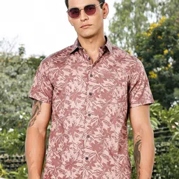 Thomas Scott Men Plus Size Premium Slim Fit Floral Printed Pure Cotton Casual Shirt-image-17