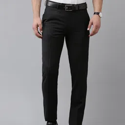 Van Heusen Men Self Design Checked Slim Fit Formal Trousers-image-20