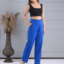 IN ANY MANNER Women Relaxed Straight Leg High-Rise Trousers-image-93