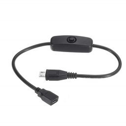 Micro USB Male to Female Pure Copper Power Cord Cable with Switch for Raspberry Pi 3 image 2