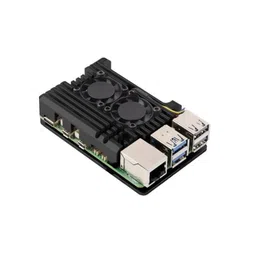 Waveshare Aluminium Alloy Case for Raspberry Pi 5, Dual Cooling Fans image 1