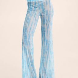 MANGO Women Blue Tie and Dye Printed Wide Leg Trousers-image-41