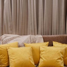 HOMEMONDE Yellow Set of 5 Velvet Square Cushion Covers-10