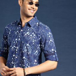 Taavi Men Comfort Indigo Hand Block Printed Pure Cotton Casual Shirt-picture-14