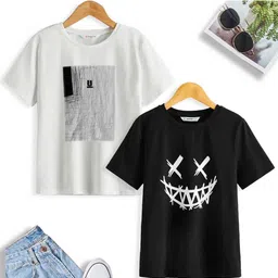 BAESD Boys Pack of 2 Hooded Printed Pure Cotton Tshirt-image-25