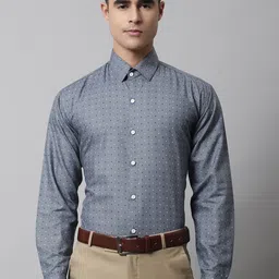 JAINISH Men Grey Classic Slim Fit Printed Formal Shirt-image-31