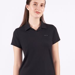 STRCH Women Anti Odour Solid Polo Collar Nylon T-shirt-image-11