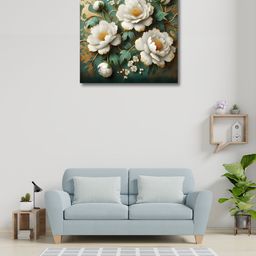 OLIVE TREE Green & White Canvas Other Painting Wall Art-picture-30