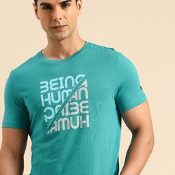 Being Human Pure Cotton Brand Logo Printed T-shirt-image-95