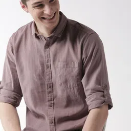 Mast & Harbour Regular Fit Solid Cotton Linen Sustainable Shirt-picture-5