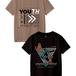 CODEZ Boys 2 Printed Extended Sleeves Applique T-shirt-image-57