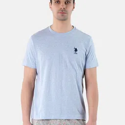 U.S. Polo Assn. Men Blue Solid Pure Cotton Lounge T-Shirt-picture-20