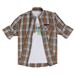 CAVIO Boys Standard Tartan Checked Cotton Casual Shirt and T-Shirt-image-36