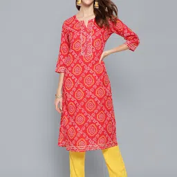 antaran Women Off White & Black Thread Work Cotton Kurta-image-72