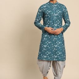 KISAH Floral Embroidered Mandarin Straight Collar Kurta-image-39