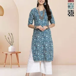 7Threads Women Ethnic Motifs Printed Floral Crepe Kurta-image-62