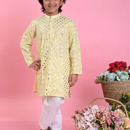 SAKA DESIGNS Boys Geometric Foil Printed Straight Kurta with Pyjamas-39