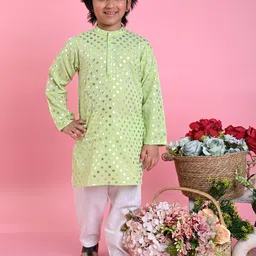 SAKA DESIGNS Boys Geometric Foil Printed Straight Kurta with Pyjamas-27
