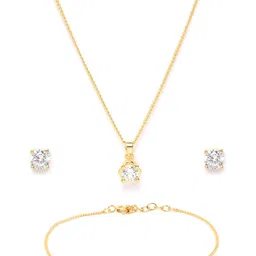Carlton London 18kt Gold-Plated CZ Jewellery Set-image-38