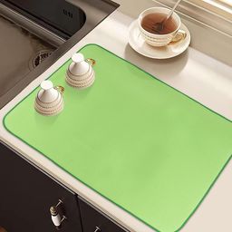 Kuber Industries Blue & Green 2 Pieces Kitchen Self Drying Microfiber Table Placemats-33