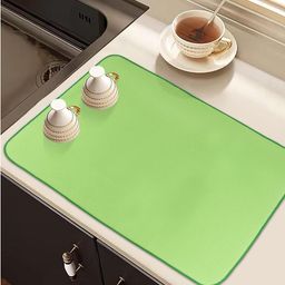 Kuber Industries Green & Pink 2 Pieces Kitchen Self Drying Microfiber Table Placemats-44