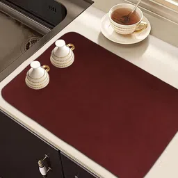 Kuber Industries Brown & Blue 2 Pieces Kitchen Self Drying Microfiber Table Placemats-23