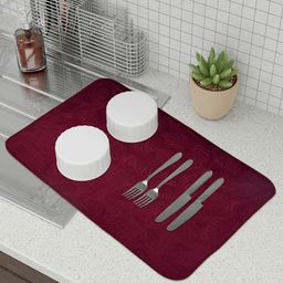 Kuber Industries Blue & Brown 3 Pieces Kitchen Self Drying Microfiber Table Placemats-57