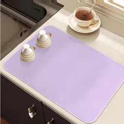 Kuber Industries 2 Pcs Purple & Pink Rectangle Dish Drying Placemats-55
