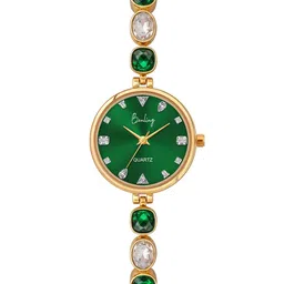 BENLING Women Dial & Stainless Steel Bracelet Style Crystal-Studded Quartz Watch-image-95
