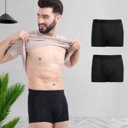 Freecultr black Men's Anti-Bacterial Micromodal Trunks - Pack of 3-30