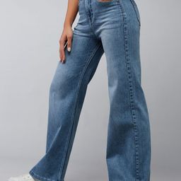 DOLCE CRUDO Women Wide Leg High-Rise Light Fade Jeans-picture-11