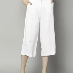 Marks & Spencer Women White Regular Fit Solid Culottes-image-77