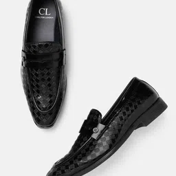 Carlton London Men Semi-Formal Textured Penny Loafers-image-79