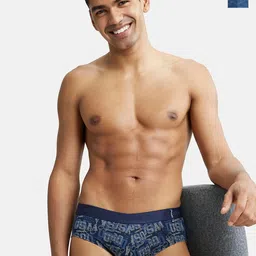 Jockey Men Pack Of 2 Teal Printed Cotton Basic Briefs-picture-42